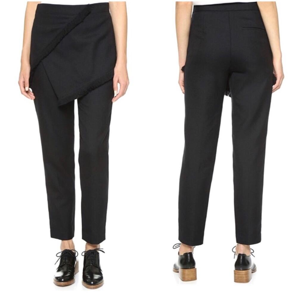 3.1 Phillip Lim Black Wool Skirted Pants Sz 2